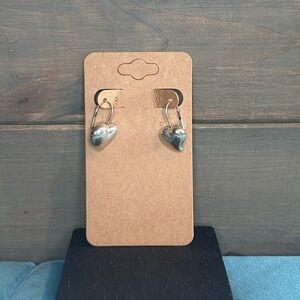3/$20 Silver Tone Heart Dangle Earrings